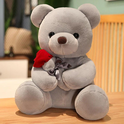 23-45cm New Lovely Hug Roses Teddy Bear Plush Pillow Stuffed Soft Animal Dolls Nice Birthday Gift Girlfriend Valentine's Day - MANDOTOS