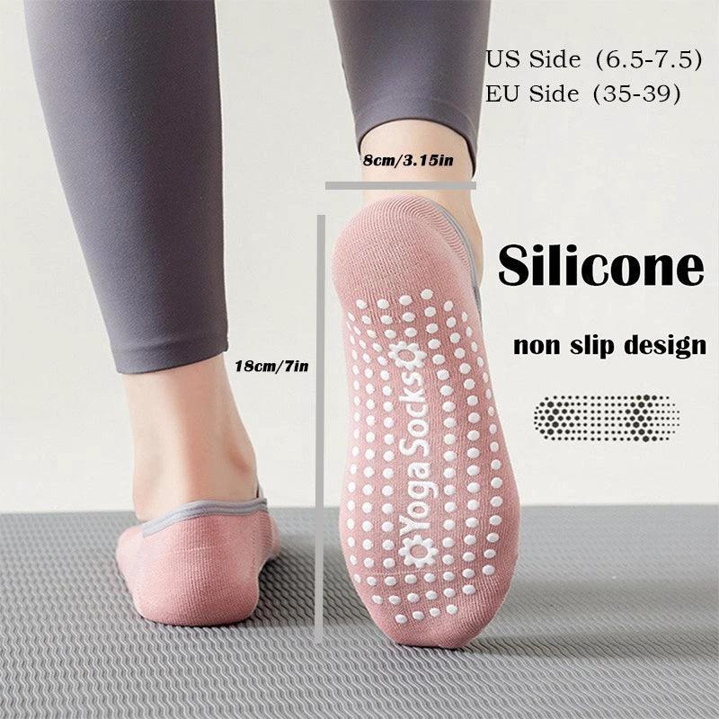 3 Pairs Yoga Socks For Women Non-Slip Grips Straps For Added Balance And Stability Ideal For Pilates Pure Barre Ballet Dance Barefoot Workout - MANDOTOS