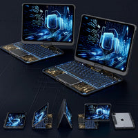 Mandotos 360 swivel clear iPad keyboard case with pen slot, Bluetooth-compatible smart trackpad cover for iPad accessories.