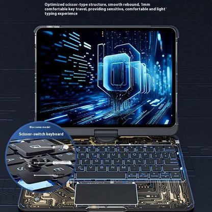 360 Swivel Keyboard Clear Case For IPad Smart Trackpad Bluetooth-compatible Keyboard Case Cover With Pen Slot - MANDOTOS
