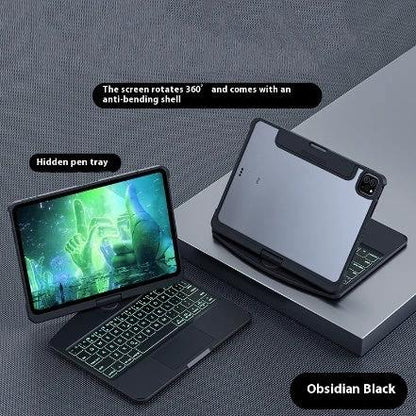 360 Swivel Keyboard Clear Case For IPad Smart Trackpad Bluetooth-compatible Keyboard Case Cover With Pen Slot - MANDOTOS