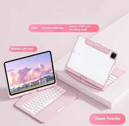 360 Swivel Keyboard Clear Case For IPad Smart Trackpad Bluetooth-compatible Keyboard Case Cover With Pen Slot - MANDOTOS