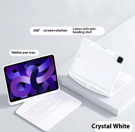 360 Swivel Keyboard Clear Case For IPad Smart Trackpad Bluetooth-compatible Keyboard Case Cover With Pen Slot - MANDOTOS