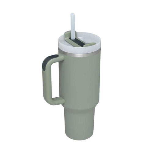 40 Oz Tumbler With Handle Straw Insulated, Stainless Steel Spill Proof Vacuum Coffee Cup Tumbler With Lid Tapered Mug Gifts For Valentine Lover Suitable For Car Gym Office Travel - MANDOTOS