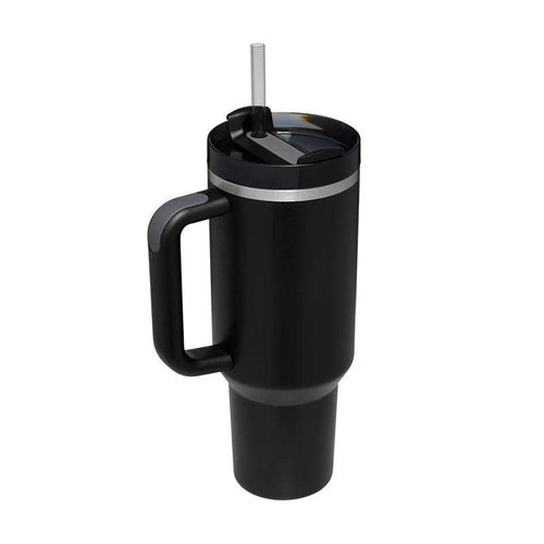 40 Oz Tumbler With Handle Straw Insulated, Stainless Steel Spill Proof Vacuum Coffee Cup Tumbler With Lid Tapered Mug Gifts For Valentine Lover Suitable For Car Gym Office Travel - MANDOTOS