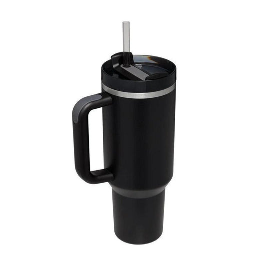 40 Oz Tumbler With Handle Straw Insulated, Stainless Steel Spill Proof Vacuum Coffee Cup Tumbler With Lid Tapered Mug Gifts For Valentine Lover Suitable For Car Gym Office Travel - MANDOTOS