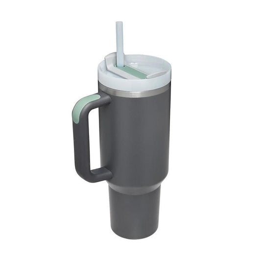 40 Oz Tumbler With Handle Straw Insulated, Stainless Steel Spill Proof Vacuum Coffee Cup Tumbler With Lid Tapered Mug Gifts For Valentine Lover Suitable For Car Gym Office Travel - MANDOTOS