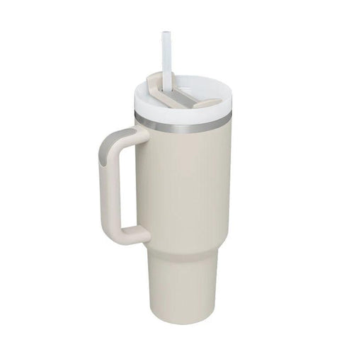 40 Oz Tumbler With Handle Straw Insulated, Stainless Steel Spill Proof Vacuum Coffee Cup Tumbler With Lid Tapered Mug Gifts For Valentine Lover Suitable For Car Gym Office Travel - MANDOTOS