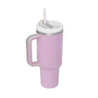 40 Oz Tumbler With Handle Straw Insulated, Stainless Steel Spill Proof Vacuum Coffee Cup Tumbler With Lid Tapered Mug Gifts For Valentine Lover Suitable For Car Gym Office Travel - MANDOTOS