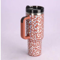 40 Oz Tumbler With Handle Straw Insulated, Stainless Steel Spill Proof Vacuum Coffee Cup Tumbler With Lid Tapered Mug Gifts For Valentine Lover Suitable For Car Gym Office Travel - MANDOTOS