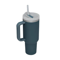 40 Oz Tumbler With Handle Straw Insulated, Stainless Steel Spill Proof Vacuum Coffee Cup Tumbler With Lid Tapered Mug Gifts For Valentine Lover Suitable For Car Gym Office Travel - MANDOTOS