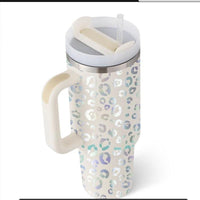 40 Oz Tumbler With Handle Straw Insulated, Stainless Steel Spill Proof Vacuum Coffee Cup Tumbler With Lid Tapered Mug Gifts For Valentine Lover Suitable For Car Gym Office Travel - MANDOTOS
