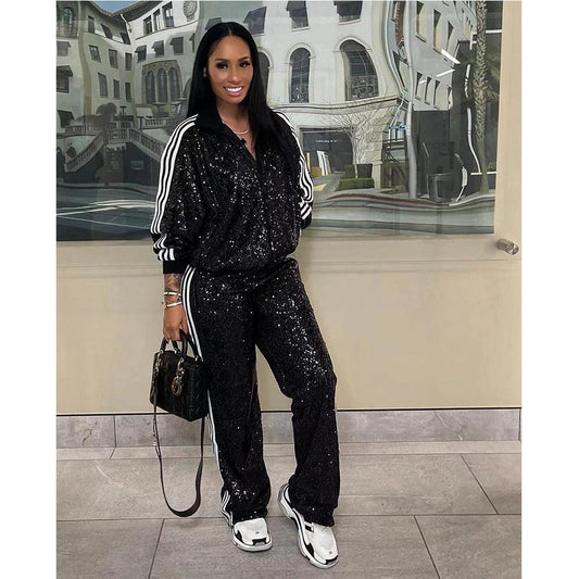 Autumn And Winter New European And American Women's Casual Coat Trousers Suit - MANDOTOS