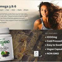 Mandotos black seed oil capsules in a clear bottle, showing the softgel capsules used for dietary health and wellness.