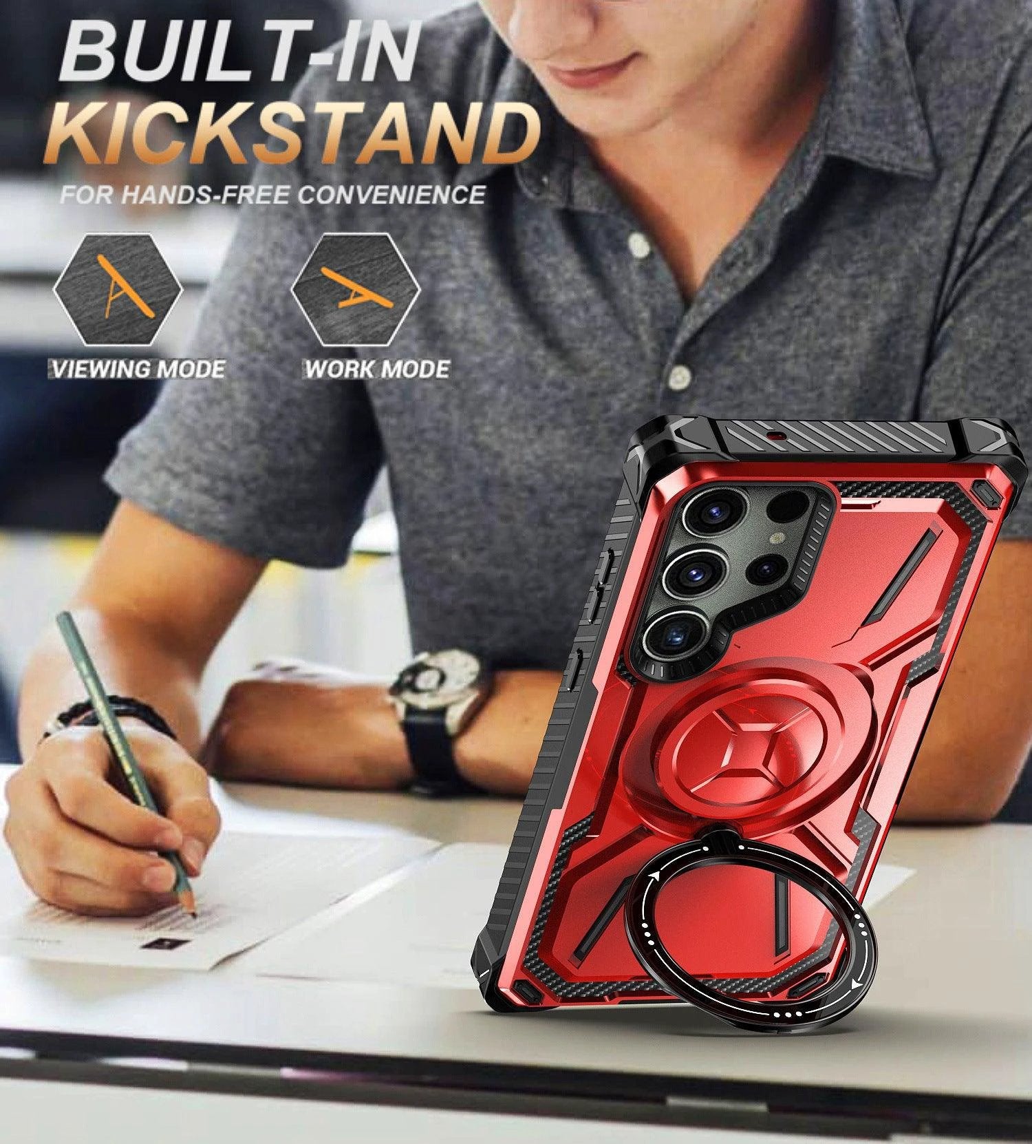 Phone Case Ring Magnetic Drop-resistant Protective Cover - MANDOTOS