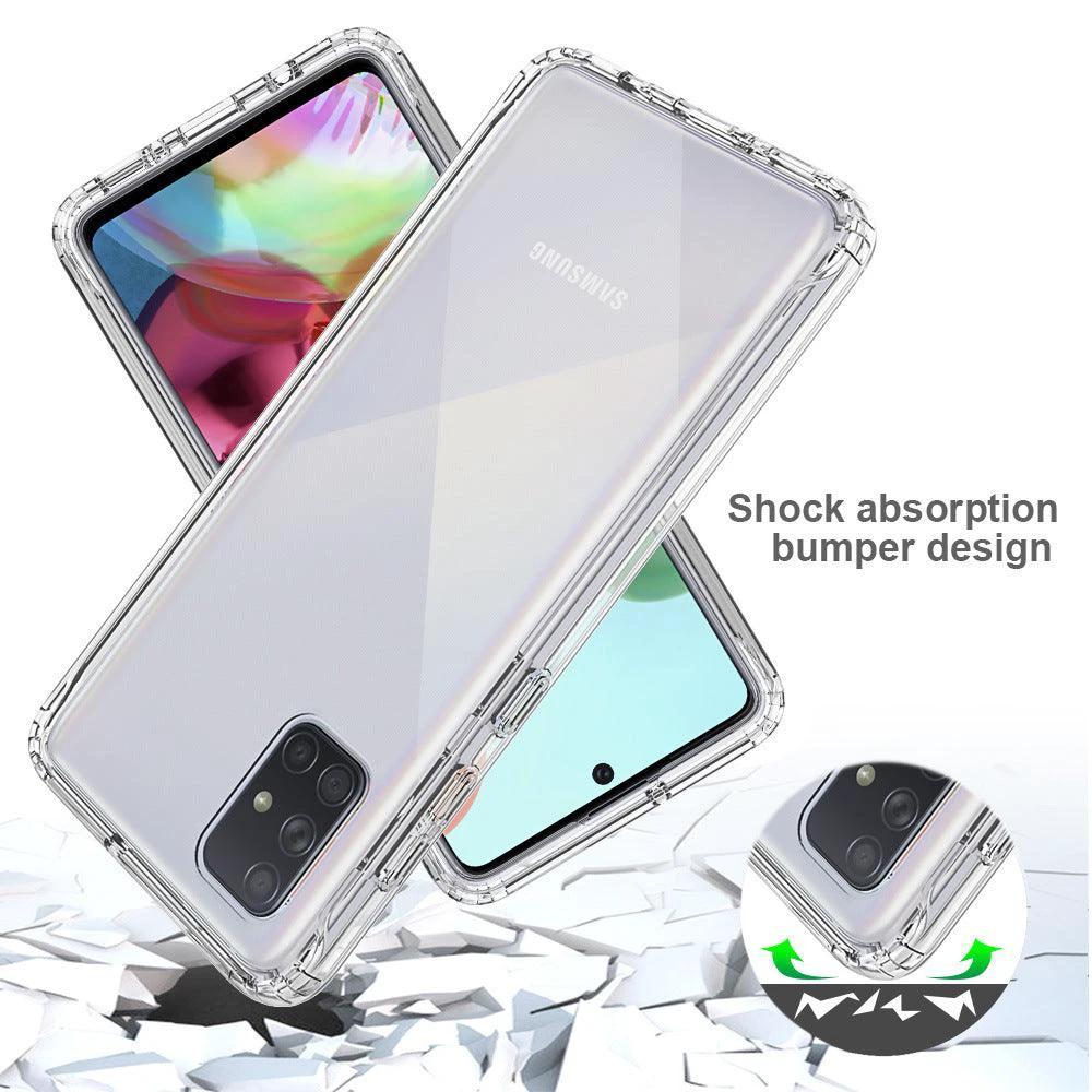 Mandotos ClearShield transparent anti-drop phone case showing sleek design and precise cutouts for a smartphone.