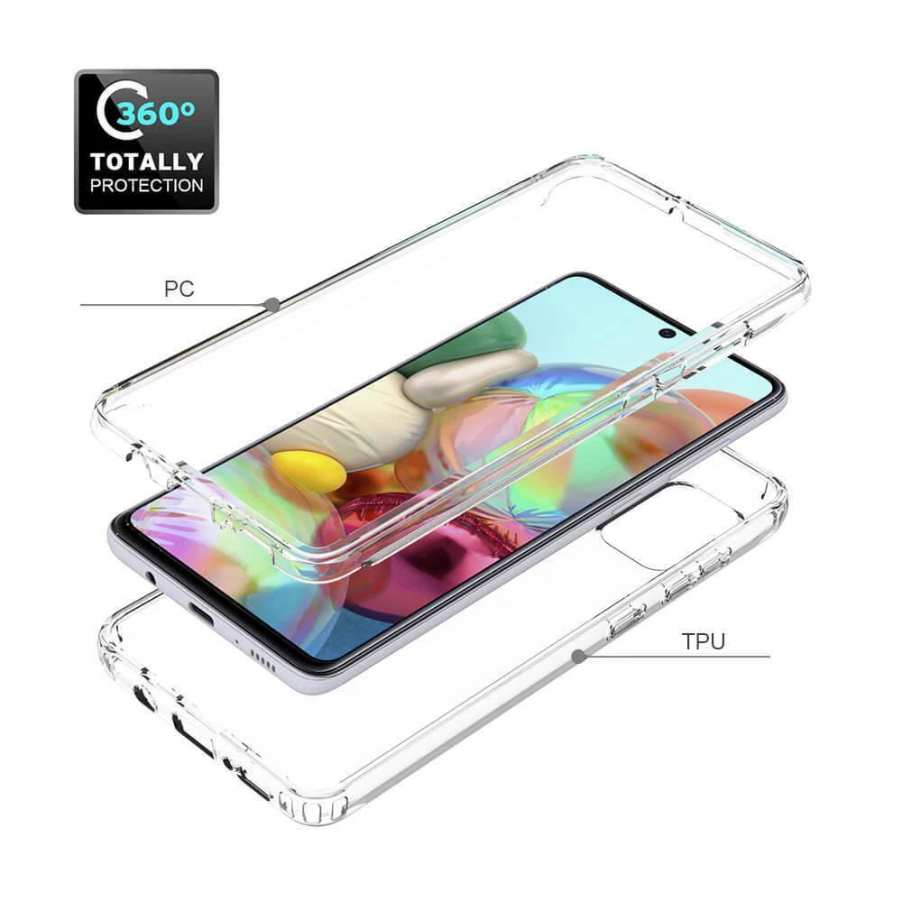 Mandotos ClearShield transparent phone case providing anti-drop protection with a sleek, slim design for ultimate visibility.