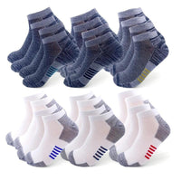Mandotos durable sports socks in 12 pairs, breathable ankle and invisible styles for comfortable daily wear and athletic activities.