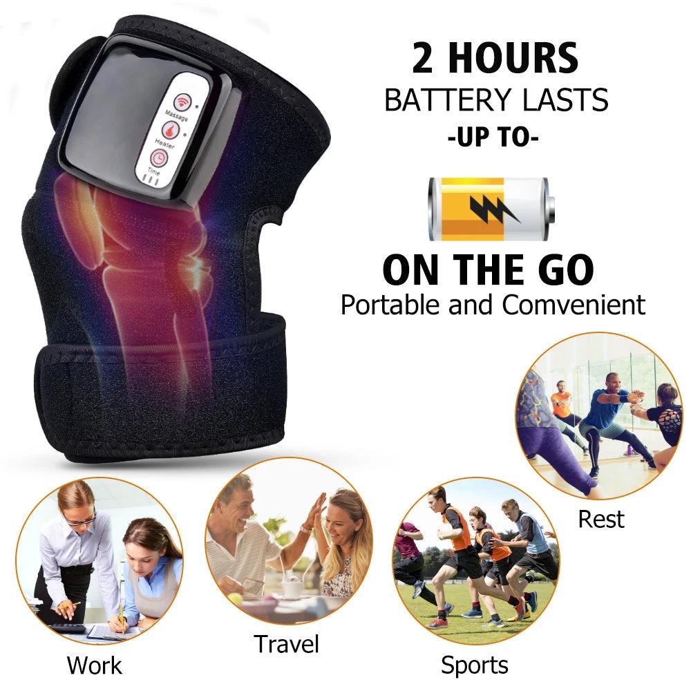 Electric Infrared Knee Massager With Adjustable Heat And Compression Portable For Joints And Muscles - MANDOTOS