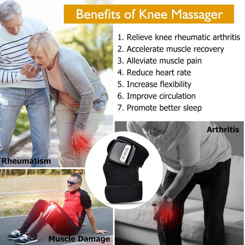 Electric Infrared Knee Massager With Adjustable Heat And Compression Portable For Joints And Muscles - MANDOTOS