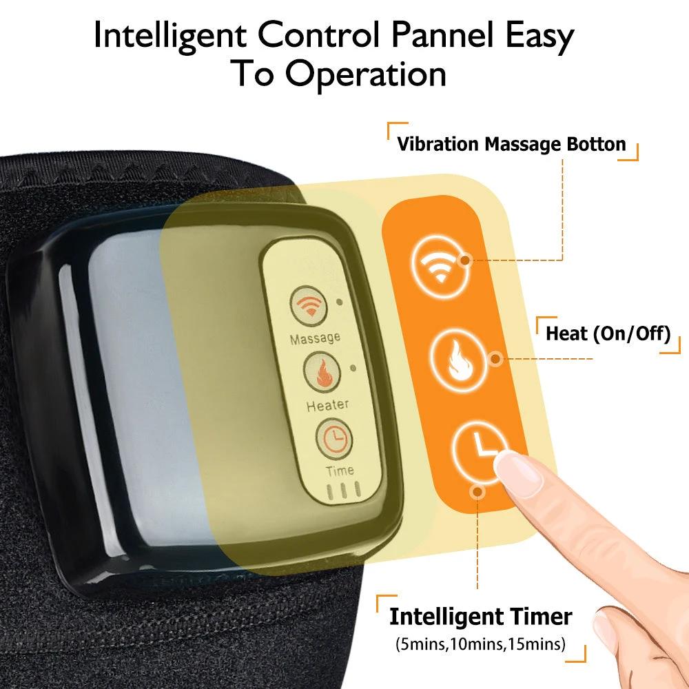 Electric Infrared Knee Massager With Adjustable Heat And Compression Portable For Joints And Muscles - MANDOTOS