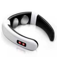 Mandotos electric TENS pulse neck massager with magnetic therapy for muscle relief and pain management.