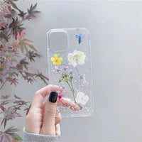 Silver foil dried flowers by MANDOTOS for epoxy phone cases, featuring elegant and unique floral decor design.