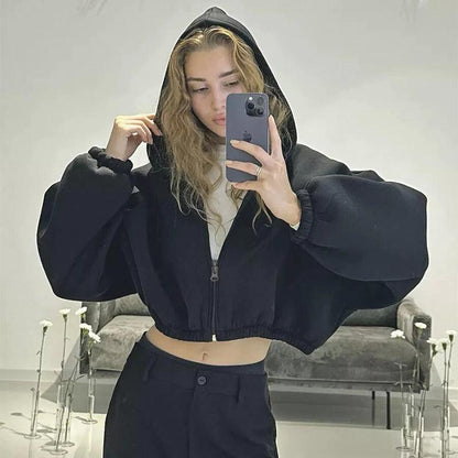 European And American Casual Women's Solid Color Hoodies - MANDOTOS