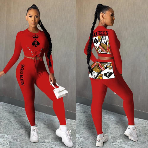 Explosive Spades Q Poker Queen Two-Piece Set - MANDOTOS