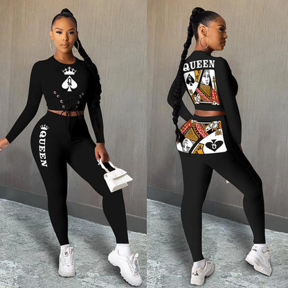 Explosive Spades Q Poker Queen Two-Piece Set - MANDOTOS