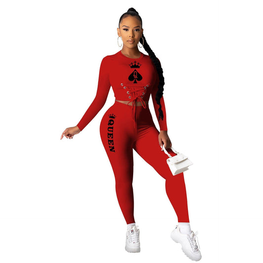 Explosive Spades Q Poker Queen Two-Piece Set - MANDOTOS