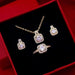 Fashion Jewelry Set - Zircon Gem Necklace Earring Ring - MANDOTOS