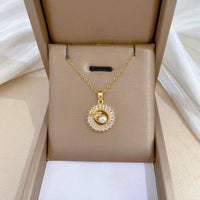 Mandotos fashion jewelry set with square full diamond personalized round ring, leaves necklace, and matching earrings.