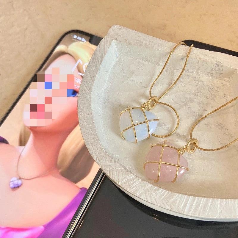 Fashion Moonstone Necklace - Cartoon Princess Love Girl Jewelry - MANDOTOS