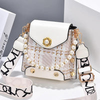 Mandotos women's crossbody bag with pearl chain, cute princess wallet design, summer style, classic shoulder bag with phone pocket