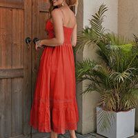 Mandotos French Romantic Style cotton maxi dress for women with flowing fabric and elegant design.