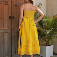 Mandotos French style cotton maxi dress with elegant summer charm, flowing fabric and classic design perfect for warm-weather wear.