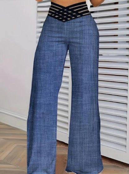 Girls' Solid Color Hollow High Waist Slimming Fashion Versatile Home Clothes Pants - MANDOTOS