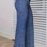 Girls' solid color high waist slimming home pants by MANDOTOS, featuring hollow design and versatile comfortable fit.