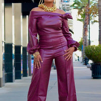 Glamourista Women's Trendy Leather Suit - Chic & Confident Style - MANDOTOS