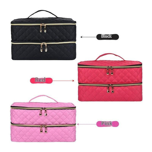 GlamourPro Double-Layer Nail Tool Organizer - Stylish & Functional Storage Solution - MANDOTOS