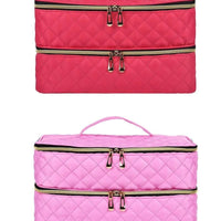 Mandotos GlamourPro double-layer nail tool organizer with stylish design and functional storage for manicure supplies.
