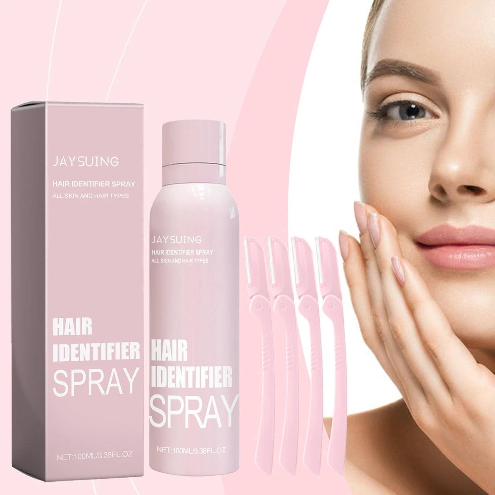 Hair Identifier Spray For Face Shaving, Skin Body Hair Identifying Spray With Razors,Hair Identifier Spray For Face Dermaplaning, Women Dermaplaning Tool For Face - MANDOTOS