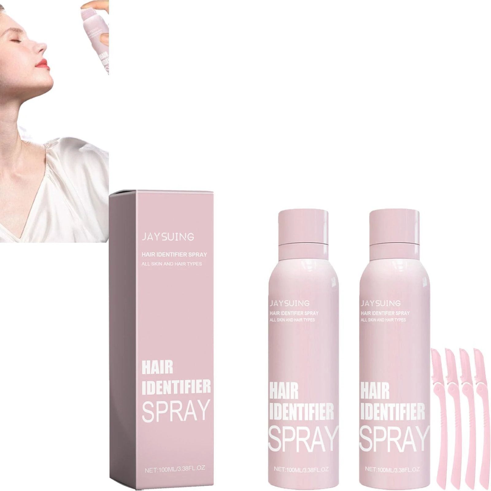 Hair Identifier Spray For Face Shaving, Skin Body Hair Identifying Spray With Razors,Hair Identifier Spray For Face Dermaplaning, Women Dermaplaning Tool For Face - MANDOTOS