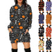 Halloween Print Long Hoodie With Pockets Sweater Long Sleeve Clothes Women - MANDOTOS