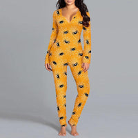 Halloween Printed Jumpsuit - Long Sleeve Home Pajamas - MANDOTOS