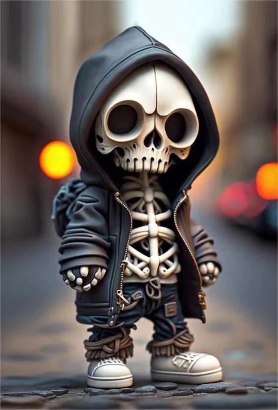Halloween Skeleton Figurines - Cool Resin Doll Home Decor - MANDOTOS