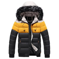 Mandotos heated splicing down jacket with insulated design, showcasing stylish winter outerwear with a warm, padded appearance.