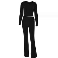 Mandotos women's hoodie suit set with zip sweater and high-waist long pants, casual and comfortable leisure outfit.