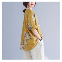 Korean Cotton Hemp Summer Half Sleeve Top - Effortlessly Stylish Comfort - MANDOTOS